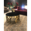 Hot sale glass top coffee table set with side table stainless steel coffee table